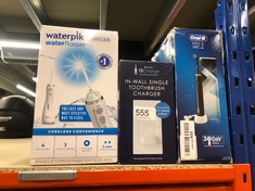 QUANTITY OF ITEMS TO INCLUDE WATERPIK CORDLESS ADVANCED WATER FLOSSER, 3 PRESSURE SETTINGS, DENTAL PLAQUE REMOVAL TOOL, IDEAL FOR TRAVEL OR SMALL BATHROOMS, USB CHARGER, WHITE, WP-580UK: LOCATION - R