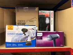 QUANTITY OF ITEMS TO INCLUDE PHILIPS 3000 SERIES HANDHELD STEAMER, 1000W, 20 G/MIN STEAM, KILLS GERMS, DETACHABLE 100ML WATER TANK, COMPACT + FOLDABLE, PLASTIC PLATE, BLUE (STH3000/26): LOCATION - RA