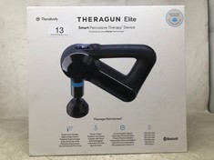 THERAGUN ELITE - HANDHELD ELECTRIC MASSAGE GUN - BLUETOOTH ENABLED PERCUSSION THERAPY DEVICE FOR ATHLETES - POWERFUL DEEP TISSUE MUSCLE MASSAGER WITH QUIETFORCE TECHNOLOGY - 4TH GENERATION - BLACK.: