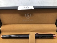 RUCKSTUHL STAINLESS STEEL LUXURY PEN IN GIFT BOX BLACK & ROSE GOLD: LOCATION - A RACK