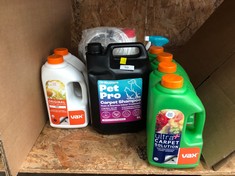 QUANTITY OF ASSORTED CLEANING ITEMS TO INCLUDE DIRTBUSTERS PET PRO CARPET SHAMPOO - COLLECTION ONLY - LOCATION RIGHT RACK