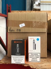 QUANTITY OF VAPES TO INCLUDE ASPIRE GO TEK PRO VAPE 18+ ID MAY BE REQUIRED - COLLECTION ONLY - LOCATION RIGHT RACK