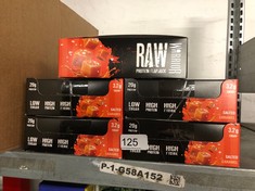 QUANTITY OF ITEMS TO INCLUDE WARRIOR RAW PROTEIN FLAPJACKS – 12 BARS X 75G EACH – PACKED WITH 20G OF PROTEIN – LOW SUGAR, HIGH IN FIBRE (SALTED CARAMEL) BBE JULY 2024: LOCATION - A RACK