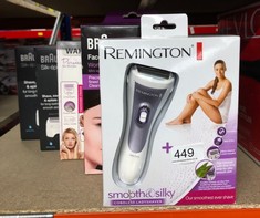 QUANTITY OF ITEMS TO INCLUDE REMINGTON CORDLESS ELECTRIC LADY SHAVER FOR WOMEN (RECHARGEABLE, 30 MINUTE USAGE, WET & DRY, SHOWERPROOF, MOISTURISING STRIP WITH ALOE VERA, BIKINI ATTACHMENT, STORAGE PO