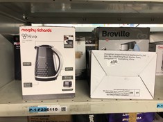 QUANTITY OF ITEMS TO INCLUDE MORPHY RICHARDS HIVE KETTLE, 1.5L, EASY FILL SYSTEM, ENHANCED WATERSPOUT, 3KW RAPID BOIL, 360 DEGREE BASE, LIMESCALE FILTER, WATER VIEWING WINDOW, GREY, 108273: LOCATION