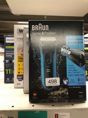 QUANTITY OF ITEMS TO INCLUDE BRAUN SERIES 3 PROSKIN 3040S ELECTRIC SHAVER AND PRECISION TRIMMER, PACK OF 1, RATED WHICH GREAT VALUE: LOCATION - E RACK