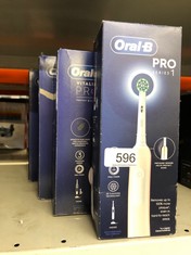 QUANTITY OF ITEMS TO INCLUDE ORAL-B PRO 3 ELECTRIC TOOTHBRUSH FOR ADULTS, 1 CROSS ACTION TOOTHBRUSH HEAD & TRAVEL CASE, 3 MODES WITH TEETH WHITENING, 2 PIN UK PLUG, 3500, BLACK: LOCATION - F RACK