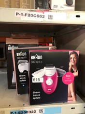 QUANTITY OF ITEMS TO INCLUDE BRAUN SILK-ÉPIL 3 EPILATOR FOR WOMEN FOR LONG-LASTING HAIR REMOVAL, SHAVER AND TRIMMER HEAD & TRIMMER COMB, 20 TWEEZER SYSTEM, UK 2 PIN PLUG, 3-410, WHITE/PINK: LOCATION