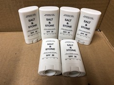 QUANTITY OF ITEMS TO INCLUDE SALT & STONE SPF 30 SUNSCREEN STICK | MINERAL SUNSCREEN MADE WITH NON-NANO ZINC OXIDE | BROAD SPECTRUM SUN PROTECTION | WATER RESISTANT & REEF SAFE | CRUELTY-FREE & TRAVE