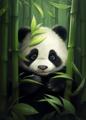 QUANTITY DIUJHUUY 5D DIAMOND PAINTINGS KITS,DIGITAL PAINTINGS KITS - DIY CARTOON PANDA THEME FULL RHINESTONE ART PICTURE,CRAFT SUPPLIES FOR KIDS AND ADULTS, PERFECT HOME WALL DECOR GIFT - 30X40CM - T