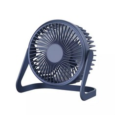 QUANTITY OF ASSORTED ITEMS TO INCLUDE DUTTY USB FAN, DESKTOP OFFICE SMALL FAN, STRONG WIND, MUTE, 360 DEGREE HEAD UP (DARK BLUE): LOCATION - A RACK