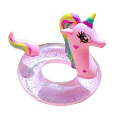 QUANTITY OF ASSORTED ITEMS TO INCLUDE FOREVER UP INFLATABLE UNICORN POOL FLOAT WITH GLITTERS, TRANSPARENT FLOATING SWIMMING RING FOR KIDS, INFLATABLE SWIMMING RING INFLATABLE POOL FLOATS FOR 2-9 YEAR