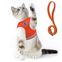 QUANTITY OF ASSORTED ITEMS TO INCLUDE SUPET CAT HARNESS AND LEASH SET FOR WALKING ESCAPE PROOF WITH 2-IN-1 LEASH AND CAR SEAT BELT ADJUSTABLE HARNESS FOR CATS SOFT MESH CAT VEST WITH REFLECTIVE STRAP