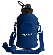 17 X HYDRATE BLUE CARRIER SLEEVE ACCESSORY FOR STAINLESS STEEL XL JUG 1.3 LITRE - WITH CARRYING STRAP AND PHONE POUCH - PROTECTIVE AND INSULATING NEOPRENE COVER FOR YOUR WATER BOTTLE - TOTAL RRP £141