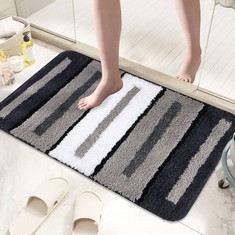 9 X KAZOLEN BATH MAT MICROFIBER NON-SLIP ABSORBENT: GREY 50X80 CM SOFT BATH RUGS FOR BATHROOM, WASHABLE MACHINE BATH MAT ANTI MOULD FOR CHILDREN FAMILY IN BATHROOM WET SINK BATH AREA - TOTAL RRP £105