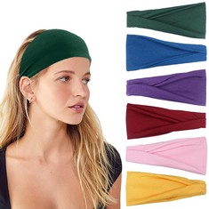 31 X VENUSTE HEADBANDS FOR WOMEN'S HAIR, CUTE MULTI KNOTTED HEADBANDS FOR ADULT WOMEN HAIR ACCESSORIES, WEAR FOR YOGA, FASHION, WORKING OUT, TRAVEL OR RUNNING, 6PCS - TOTAL RRP £206: LOCATION - A RAC