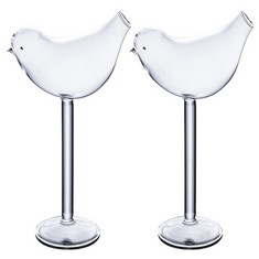 QUANTITY OF ASSORTED ITEMS TO INCLUDE CLEAR COCKTAIL GLASS GLASS MARTINI GLASS DECORATIVE BIRD SHAPE COCKTAIL GLASS CUP CLEAR GLASS WINE CUP GOBLET MARTINI FOR HOME BAR RESTAURANT 2 PCS BIRD SHAPE MA