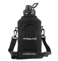 17 X HYDRATE BLUE CARRIER SLEEVE ACCESSORY FOR STAINLESS STEEL XL JUG 2.2 LITRE - WITH CARRYING STRAP AND PHONE POUCH - PROTECTIVE AND INSULATING NEOPRENE COVER FOR YOUR WATER BOTTLE - TOTAL RRP £141