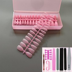 22 X PINK SHORT ALMOND FAKE NAILS, BYLIFE 300PCS MATT PRESS ON NAILS PRE-SHAPE ALMOND SOFT GEL NAIL TIPS FRENCH FULL COVER STICK ON NAILS AND NAIL FILES PROFESSIONAL SET FOR WOMEN GIRLS - TOTAL RRP £