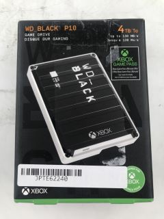 WD_BLACK P10 GAME DRIVE FOR XBOX, 4TB EXTERNAL STORAGE: MODEL NO WDBA5G0030BBK-WESN  [JPTE62240]: LOCATION - A RACK