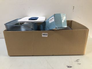 BOX OF ASSORTED ITEMS INC BRITA WATER FILTER JUG