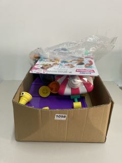 BOX OF ASSORTED ITEMS INC TOMY TOOMIES FOAM CONE FACTORY DELUXE