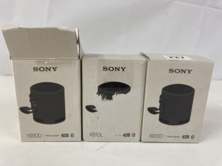 3 X SONY WIRELESS SPEAKERS MODEL: XB100