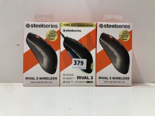 3 X STEELSERIES MICE INC RIVAL 3