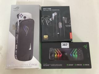 3 X ASSORTED ITEMS INC RAZER KISHI V2 CONTROLLER FOR MOBILE