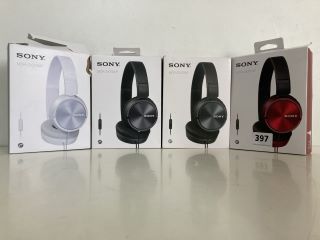 4 X SONY HEADPHONES MDR-ZX310AP