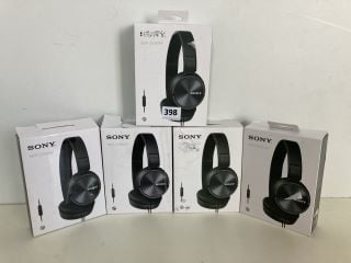 5 X SONY HEADPHONES MDR-ZX310AP