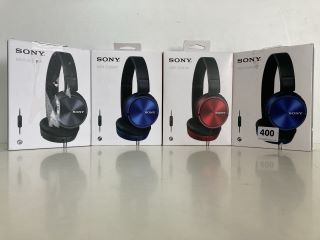 4 X SONY HEADPHONES MDR-ZX310AP