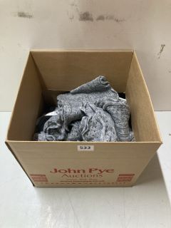 BOX OF KNITTED SCARVES