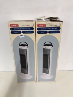 2 X LOGIK CERAMIC TOWER HEATERS