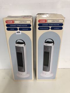 2 X LOGIK CERAMIC TOWER HEATERS