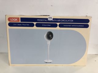 LOGIK PEDESTAL FAN WITH AIR CIRCULATOR