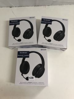 3 X SANDSTROM BLUETOOTH HEADSETS