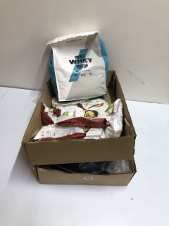 BOX OF ASSORTED ITEMS INC, MY PROTEIN IMPACT WHEY PROTEIN - BB 01/2025