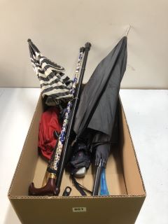 BOX OF ASSORTED ITEMS INC UMBRELLA