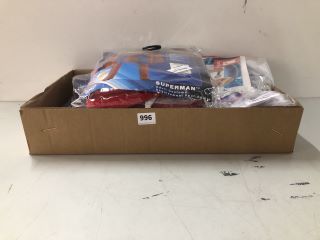 BOX OF ASSORTED ITEMS INC DC SUPERMAN ADULT COSTUME L