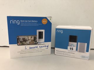 2 X RING ITEMS INC BATTERY DOORBELL PLUS AND CHIME