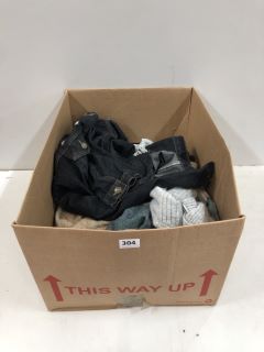 BOX OF ASSORTED CLOTHES INC JEAN JACKET