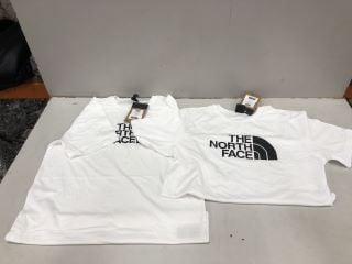 2 X THE NORTH FACE WHITE T-SHIRTS UK SIZE: M