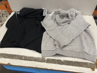 2 X ADIDAS ITEMS INC 3 STRIPES HOODY UK SIZE: L