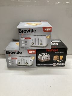 3 X TOASTERS INC TEFAL CHOPPER TOUCH FOUR SLICE TOASTER