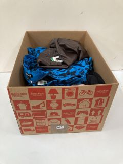 BOX OF ASSORTED CLOTHES INC BLUE SWIMMING SHORTS