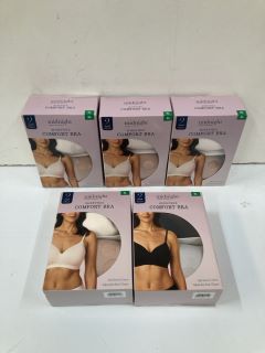 5 X MIDNIGHT WIRE FREE COMFORT BRA SIZE XL