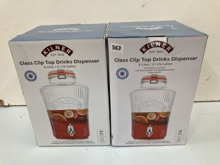 2 X KILNER CLIP TOP DRINKS DISPENSER