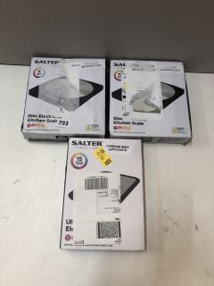 3 X SALTER ITEMS INC DISC ELECTRONIC KITCHEN SCALE