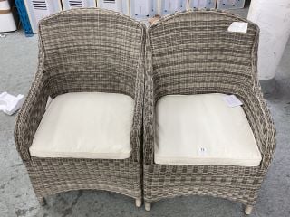 2 X JOHN LEWIS RATTAN GARDEN ARMCHAIRS